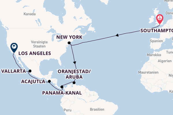 Transatlantik ab Southampton, Großbritannien auf der Queen Victoria