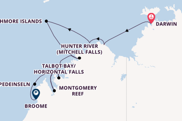 Australien ab Darwin, Australien auf der Seabourn Pursuit