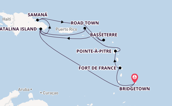 Caribbean from Bridgetown, Barbados with the MSC Opera