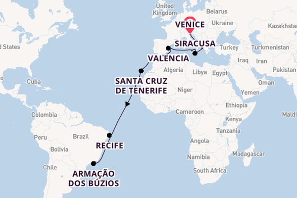 Transatlantic & Repositioning from Venice, Italy with the MSC Lirica