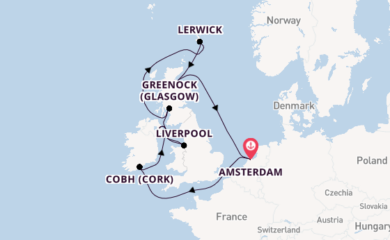 British Isles from Amsterdam, Netherlands with the Celebrity Eclipse