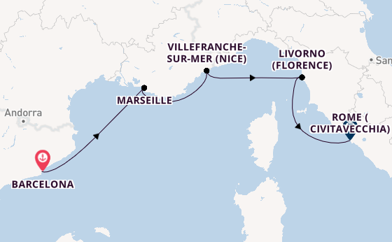 Western Mediterranean from Barcelona, Spain with the Viking Mira