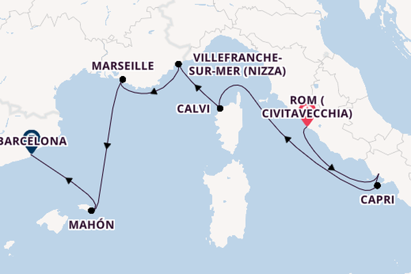 Westliches Mittelmeer ab Rom (Civitavecchia), Italien auf der EXPLORA I