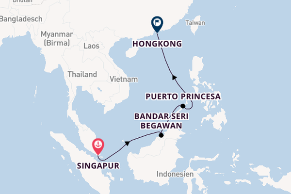 Südostasien ab Singapur, Singapur auf der Costa Serena