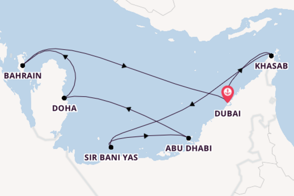 Persischer Golf ab Dubai, Vereinigte Arabische Emirate auf der Celestyal Journey