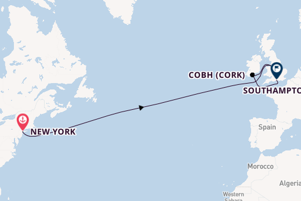 Transatlantic from New York, USA with the Queen Mary 2