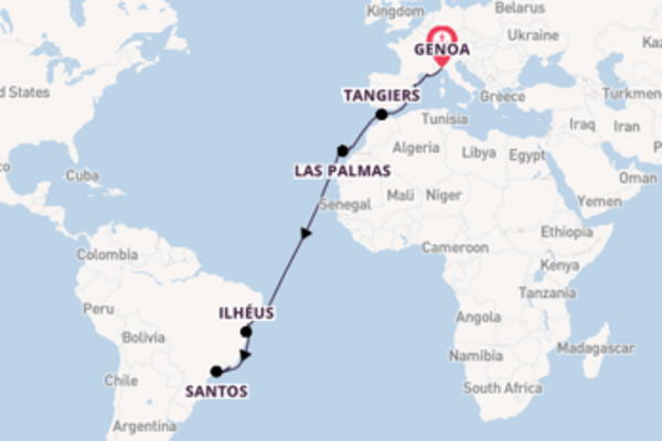 21 day expedition from Genoa to Rio de Janeiro