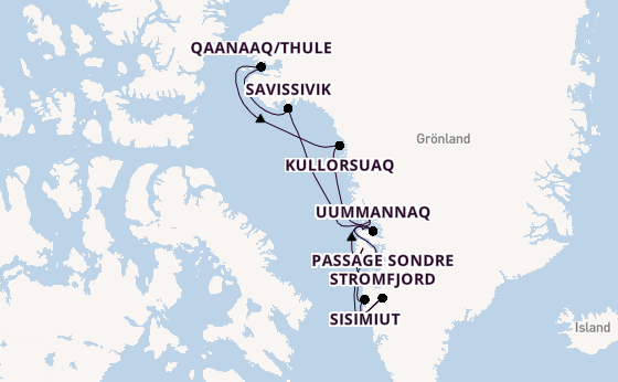 Arktis ab Kangerlussuaq, Grönland auf der MS Hamburg