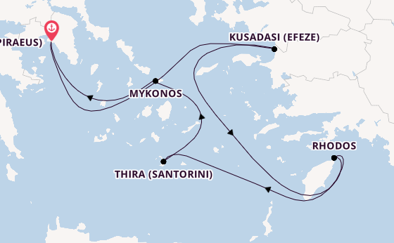 Oostelijke Middellandse Zee vanaf Athene (Piraeus), Griekenland met de Celestyal Journey