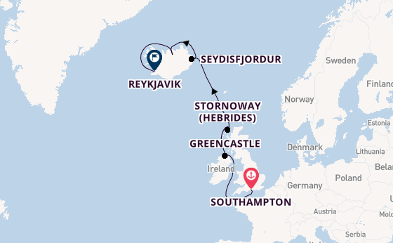 British Isles from Southampton, England with the EXPLORA III