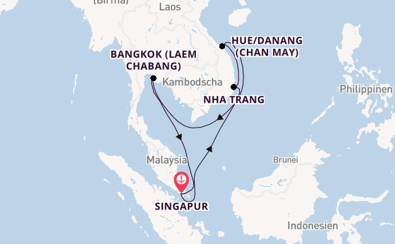 Südostasien ab Singapur, Singapur auf der Quantum of the Seas
