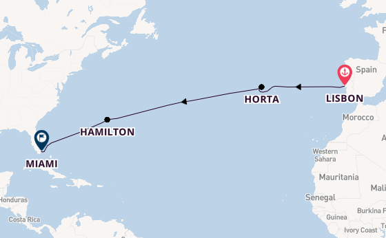 Transatlantic from Lisbon, Portugal with the Seven Seas Mariner