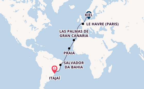 Transatlantic from Itajaí, Brazil with the Costa Diadema