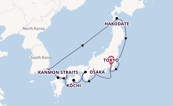 Japan from Tokyo, Japan with the Sapphire Princess