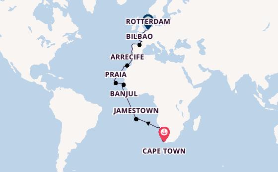 Africa from Cape Town, South Africa with the Volendam