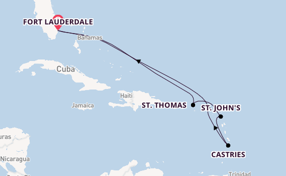 Caribbean vanaf Fort Lauderdale, Verenigde Staten met de Celebrity Eclipse
