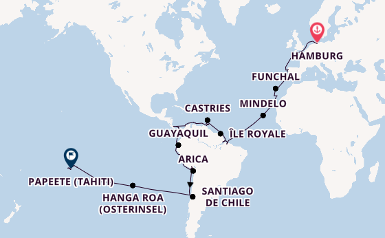 Transatlantik ab Hamburg, Deutschland auf der VASCO DA GAMA