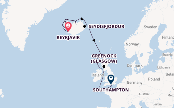 Arctic Ocean from Reykjavik, Iceland with the Regal Princess