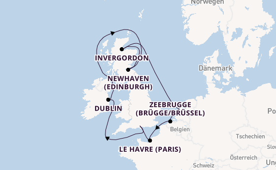 Britische Inseln ab Southampton, Großbritannien auf der Norwegian Star