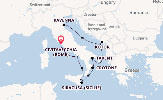 Westelijke Middellandse Zee vanaf Civitavecchia (Rome), Italië met de Azamara Onward