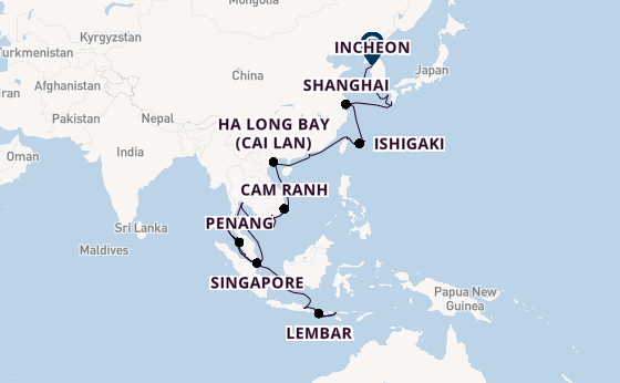 South East Asia from Bali (Benoa), Indonesia with the Seven Seas Explorer