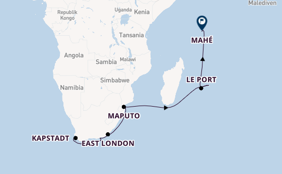 Südliches Afrika ab Kapstadt, Südafrika auf AIDAblu