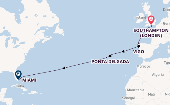 trans-Atlantisch vanaf Southampton (Londen), Engeland met de Freedom of the Seas