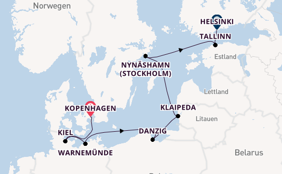 Ostsee ab Deutschland auf der Norwegian Sun