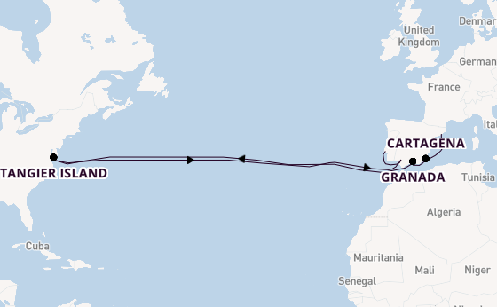 Transatlantic from Barcelona, Spain with the Viking Jupiter