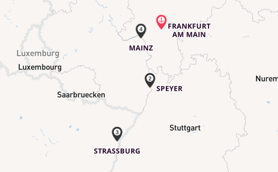 Rhein ab Frankfurt am Main, Deutschland auf der VIVA TIARA
