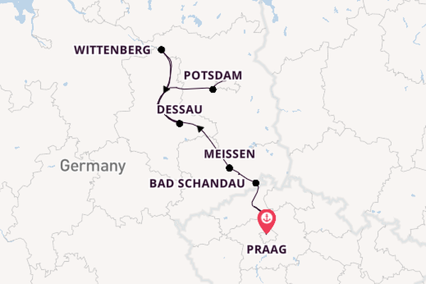 Elbe vanaf Praag, Tsjechië met de VIVA RUBY