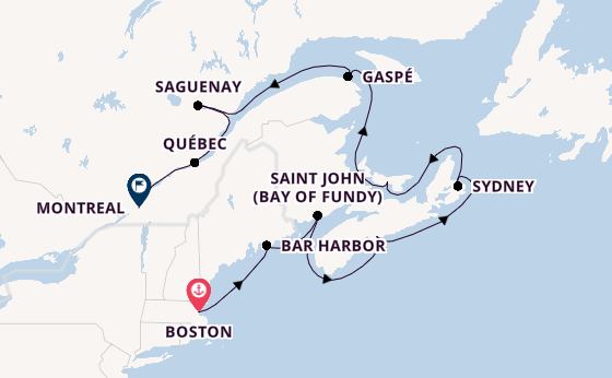 Nieuw-Engeland vanaf Boston, Verenigde Staten met de Seven Seas Grandeur
