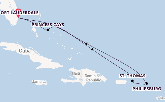 Caribbean vanaf Fort Lauderdale, Verenigde Staten met de Sun Princess