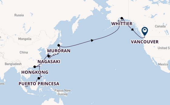 Transpacifisch vanaf Singapore, Singapore met de Riviera