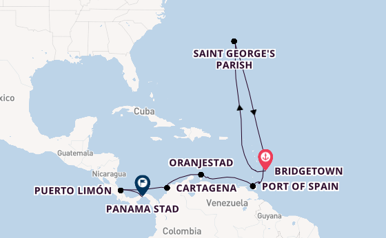 Zuidelijke Caraïben vanaf Bridgetown, Barbados met de VASCO DA GAMA