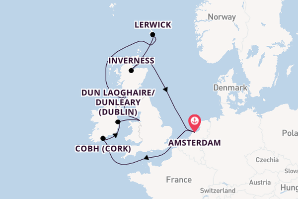 British Isles from Amsterdam, Netherlands with the Celebrity Eclipse