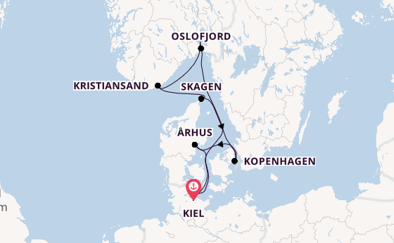 Noorwegen vanaf Kiel, Duitsland met AIDAprima