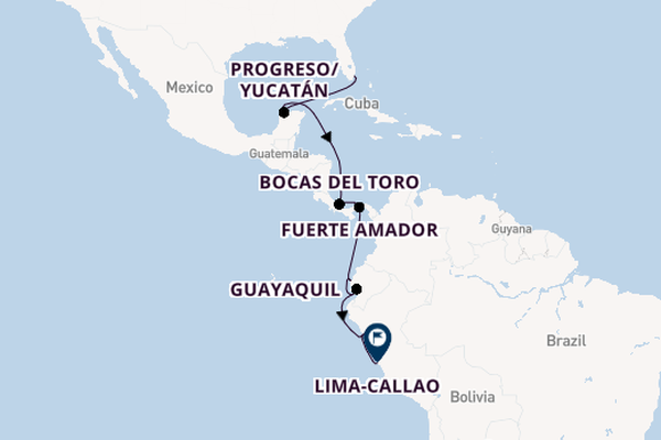 Zuid-Amerika vanaf Miami, Verenigde Staten met de Azamara Onward