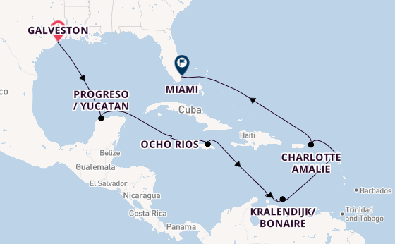Caribbean from Galveston, Texas, USA with the Seven Seas Mariner