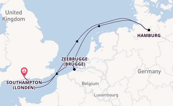 Engeland vanaf Southampton (Londen), Engeland met de MSC Preziosa