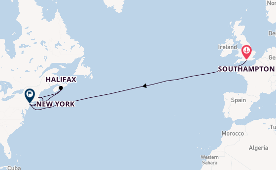 Transatlantic from Southampton, England with the Queen Mary 2