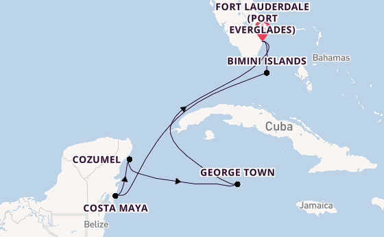 Caribbean from Fort Lauderdale (Port Everglades), Florida, USA with the Celebrity Xcel