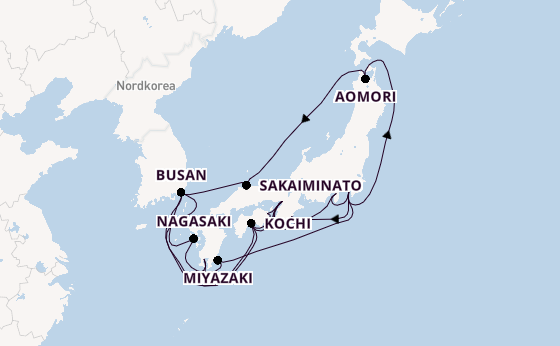Japan ab Tokio, Japan auf der Diamond Princess