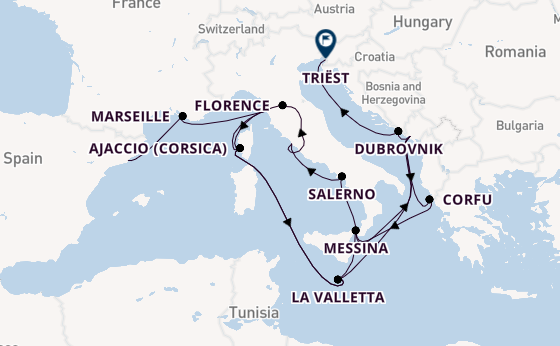 Westelijke Middellandse Zee vanaf Barcelona, Spanje met de Enchanted Princess