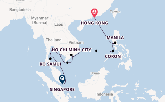 South East Asia from Hong Kong, China with the Riviera