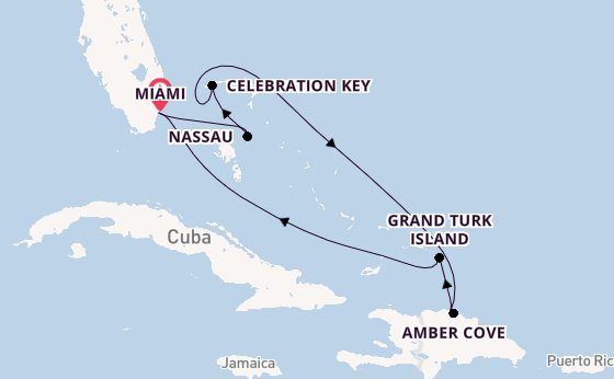 Caribbean from Miami, Florida, USA with the Carnival Celebration