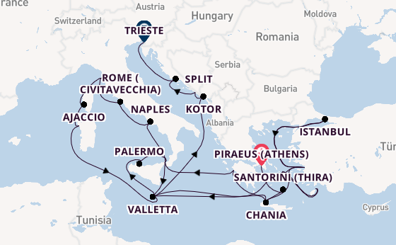Mediterranean from Piraeus (Athens), Greece with the Enchanted Princess