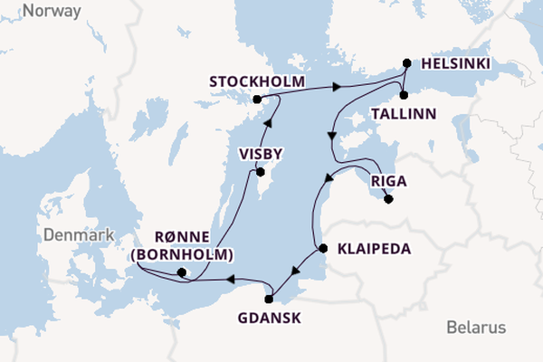 Baltic Sea from Copenhagen, Denmark with the Azamara Journey