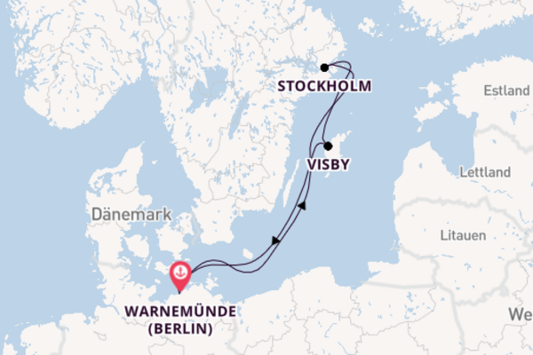 Begeisternde Kreuzfahrt über Stockholm nach Warnemünde