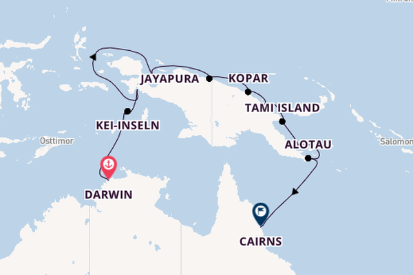 Indonesien ab Darwin, Australien auf der Le Soléal